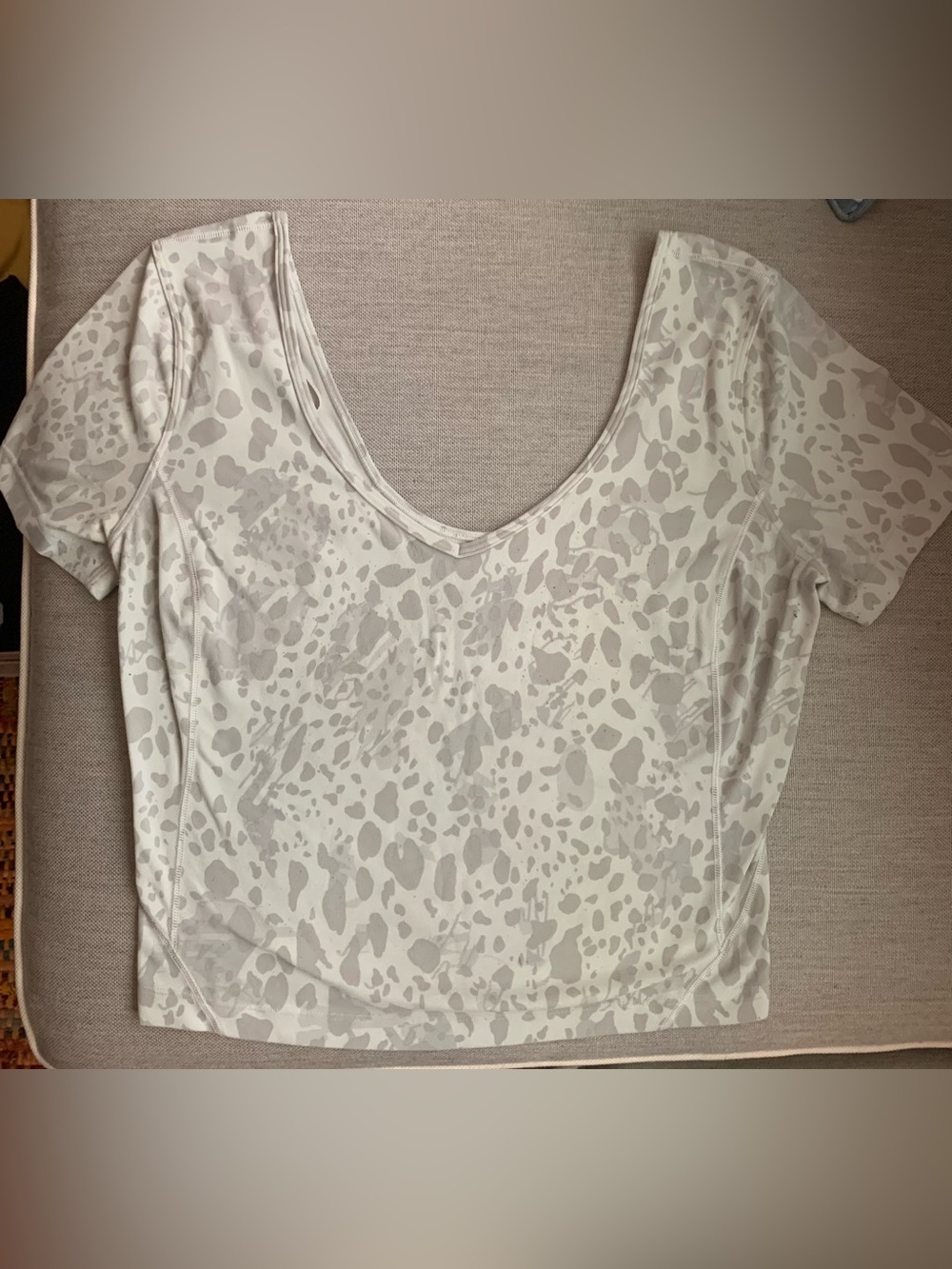 lululemon athletica White and brown double V neck Top